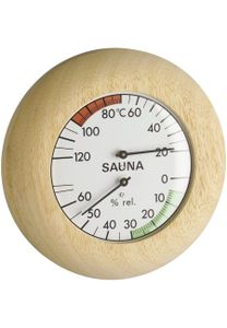 TFA - Analógový saunový termohygrometer s dreveným rámom 40.1028 - prírodný