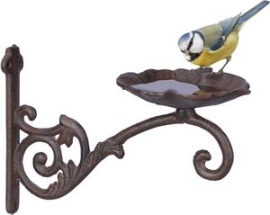 relaxdays Vogeltränke Blatt Gusseisen