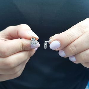 Diamanten Brillant Klee-Ohrstecker Weißgold