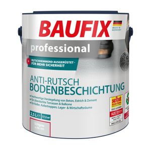 BAUFIX professional Anti-Rutsch Bodenbeschichtung lichtgrau matt, 2.5 Liter, Beton- und Bodenfarbe