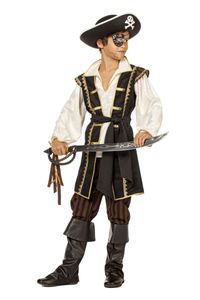 Abenteuer Kinder Kostüm Pirat in braun Karneval Fasching Gr.152