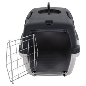 Möbel - Hommie - Transportbox für Haustiere Grau und Schwarz 48x32x31 cm PP - 171796 Möbel - Hommie - Transportbox für Haustiere Grau und Schwarz 48x32x31 cm PP - 171796
