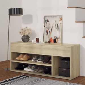 vidaXL Ławka na buty dąb sonoma 105x30x45 cm Materiał drewnopochodny - Ławka na buty - Ławki na buty - Ławki do przechowywania - Ławki do przechowywania