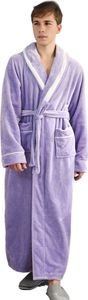 Winternachthemd für Paare, dicker Flanell, warm, verstellbarer Schnürgürtel, einfarbig, gedrehte Textur, Taschen, gute Wasseraufnahme, Damen-Homewear, Spa-Hotel-Bademantel