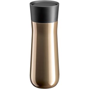 WMF Impulse Isolierbecher 350 ml, Thermobecher mit Automatikverschluss, 360°-Trinköffnung, hält Getränke 8h heiß/12h kalt, braun