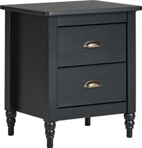 BELIANI Nachttisch Schwarz aus Kiefernholz mit 2 Schubladen Stauraum Modernes Design Klassisch Traditionell Retro Nachtschrank für Schlafzimmer Möbel
