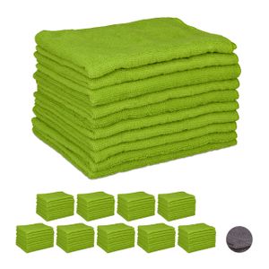 relaxdays 100 x Mikrofasertücher 40x30 grün