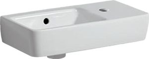 Geberit Handwaschbecken RENOVA COMPACT 500 x 250 mm, mit Überlauf, Ablagefläche rechts, Hahnloch rechts weiß 276250000