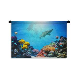 MuchoWow® Wandteppich Wandbehang Meer - Fische - Korallen 60x40 cm Tapisserie Dekoration Wandtuch - Wanddekorationen