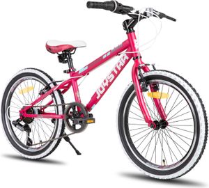 JOYSTAR 20 Zoll Kinderfahrrad für Jungen & Mädchen im Alter von 7-12 Jahren Hardtail Mountainbike für Kinder mit 7-Gang, Rot