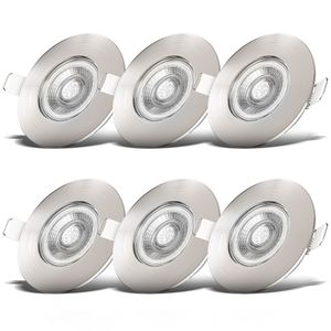 6x LED Bad Einbauspots Strahler Einbauleuchten Lampe ultraflach Deckenspots IP44