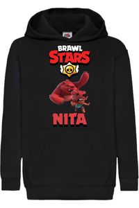 Hyperbearing Dětská mikina s kapucí Sweatshirt Brawl Stars Battle Royal Mobile Game, 9-11 let - 140 / Černá