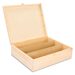 Weinbox Geschenk-Box Holz Holzbox mit Deckel - Holzschatulle Holzschachtel Schatulle Weinkiste Holzkiste für 3 Wein-Flaschen
