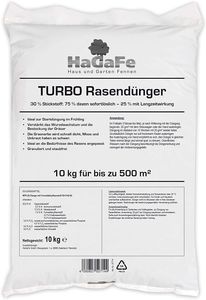HaGaFe Turbo Rasendünger Mit 30% Stickstoff Spezialdünger Dünger Mit 120 Tage LZW, 10 Kg Für 500 M²