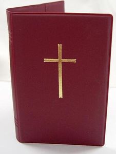 Gotteslobhülle Weinrot mit Kreuz gold