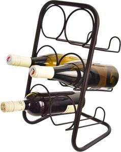 Schwarzes Weinregal aus Metall für 6 Flaschen 22,5x39 cm