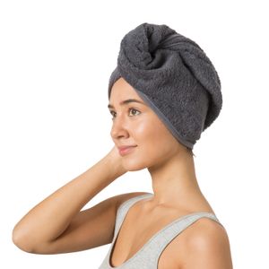 PANA® Haarturban aus Baumwolle - versch. Farben, Farben:Grau