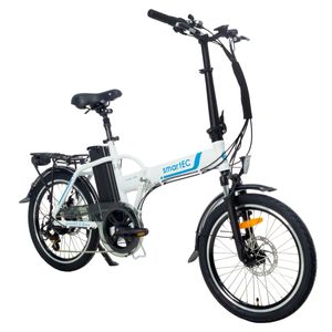 smartEC Faltrad Pedelec Camp-20H E-Bike Klapp-Elektrofahrrad 20 Zoll 36V 15,6AH Reichweite 100km Weiß Modelljahr 2024