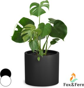 Fox & Fern Blumentopf, Übertopf Groß, UV- und Frostbeständige Blumentöpfe, Blumentopf für Innen und Außen, Übertöpfe für Zimmerpflanzen, Übertopf mit Stopfen, Faserstein Pflanzentopf, Einzeltopf