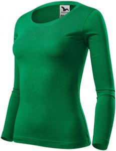 Damen T-Shirt mit langen Ärmeln - Farbe: Grasgrün - Größe: S