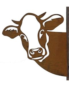 Baumstecker Metall Rost rostige Gartendeko Edelrost Kuh Wanddekoration zum anschrauben