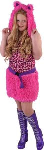 M216020-164 pink Kinder Mädchen Leoparden Kostüm Kitty Katze Katzen Kleid Gr.164