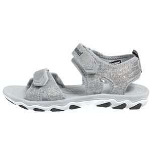 Hummel Sandal Glitter JR dětské trekové sandály na suchý zip stříbrné 203306-1508, velikost bot:34 EU