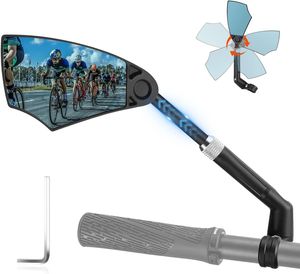 Fahrradspiegel für E-Bike - Fahrradrückspiegel klappbar für Lenker 20-23 mm, Fahrradspiegel versenkbar & 360° verstellbar