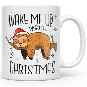 Lustiges Weihnachtsgeschenk Faultier Kaffeetasse Weihnachten