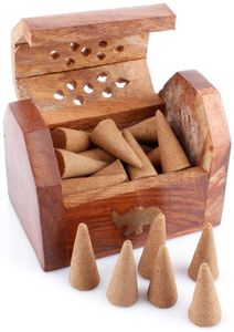 Räucherkegel Box aus Sheesham-Holz Räucherkegel Zubehör, handgefertigt, zum Abbrennen von Räucherkegel/Räucherkerzen, Räucherbox