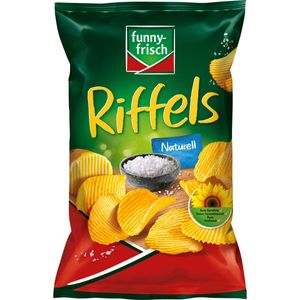 funny frisch Riffles Naturell Kartoffelchips vegetarisch 150g