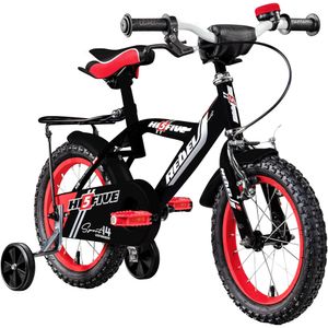 HI5FIVE Rebel R.E Kinderfahrrad mit Rücktritt, Stützräder und Gepäckträger 14 Zoll