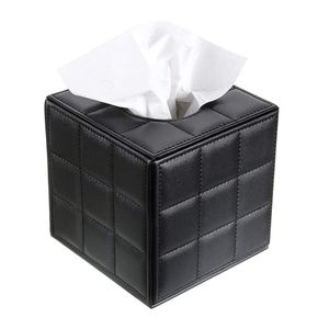 Taschentuchbox schwarz quadratisch Taschentuchbox Deckelkäfig, Kosmetiktücher. Serviettenhalter Badezimmerregal Kunststoff ABS