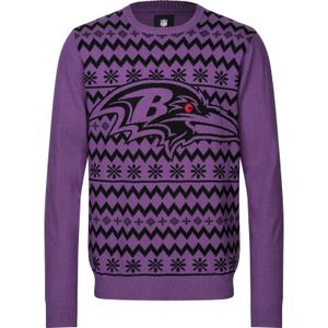NFL Baltimore Ravens Ugly Sweater Big Logo 2-Color Christmas Pullover Weihnachten M