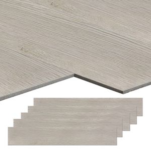 XMTECH Vinylboden PVC Bodenbelag Selbstklebende Vinyl-Dielen, Dielen Planke Rutschfest Holzoptik Dielen für Fußbodenheizung, Dicke 2 mm - 5m²/36 Dielen, Rauchgrau