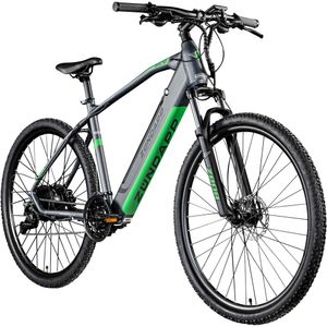 Zündapp Z808 E Bike für Damen und Herren ab 170 cm Mountainbike 29 Zoll E MTB Hardtail Pedelec Fahrrad Elektrofahrrad 27 Gänge Elektrobike, Farbe:schwarz/grün, Rahmengröße:48 cm