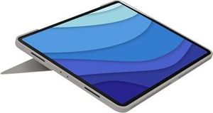 Logitech Combo Touch - Klávesnica a puzdro folio - s trackpadom - podsvietená - konektor Apple Smart - QWERTY - US International - piesková - pre Apple 12,9-palcový iPad Pro (5. generácie)