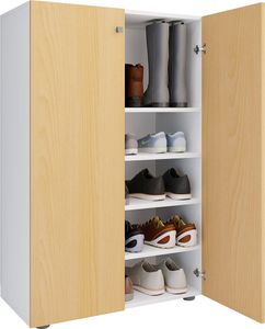 LonaXL5DT Schuhschrank 2 Türen weiß, buche.