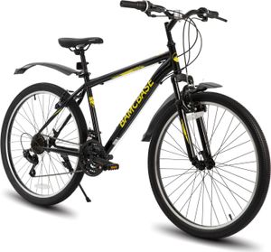 HILAND Mountainbike 29 Zoll MTB Herren Damen, mit 21 Gang Shimano, V-Bremse, Hardtail Fahrrad, Fahrräder für studentische Pendler, Schwarz