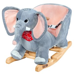 DEUBA® Schaukeltier Schaukelpferd Plüsch Schaukelspielzeug Wippe Kinder Baby Spielzeug, Tierart:Elefant