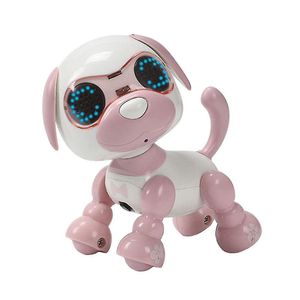 Interaktiver ferngesteuerter Roboterhund mit LED (rosa)