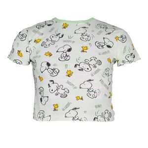 Peanuts Snoopy Jugend Mädchen Bauchfrei Oversize T-Shirt Shirt – Bunt / 158/164