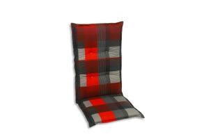 GO-DE Textil, Sesselauflage hoch, Karo rot grau, 20303-01