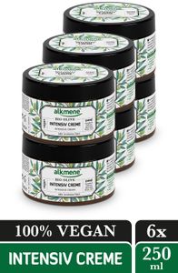 alkmene Intensiv Creme mit Bio Olive - Körpercreme & Gesichtscreme für sehr trockene Haut - Intensivcreme 6x 250 ml