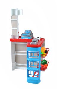 Supermarkt Kinder  Laden Zubehör Einkaufswagen Licht Sound Scanner Spielzeug Kasse 6747