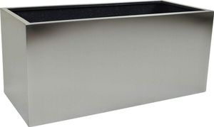 VIVANNO Pflanzkübel Pflanztrog aus Edelstahl "Maxi", Gebürstet 80x40x40 cm