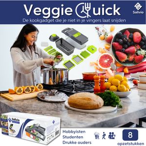 Salivio Veggie Quick – 7-in-1-Multifunktions-Mandoline – Gemüseschneider, Zwiebelschneider, Pommes-Frites-Schneider, Spiralschneider