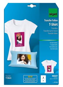 SIGEL IP650 InkJet Transfer Folien für T-Shirts, für helle Textilien, 3 Folien