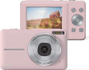 Digitalkamera Fotokamera FHD 1080P 44MP Fotoapparat,Kamera Digital mit 2.4" LCD Wiederaufladbare 16X Digitalzoom