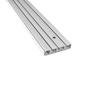 SN DECO - Vorhangschiene Set SH, 3-läufig, weiß, 400 cm, Gardinenschiene, vorgebohrt, Komplettes Zubehör und Röllchen